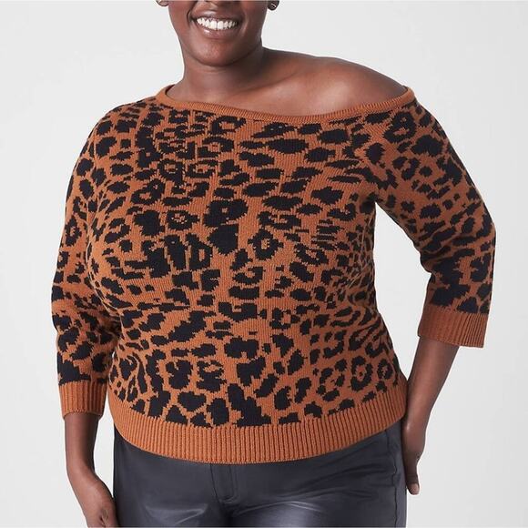 Lane Bryant Fitted One-Shoulder Jacquard Sweater plus size 18‎ 20 2X new!!! - Picture 1 of 7